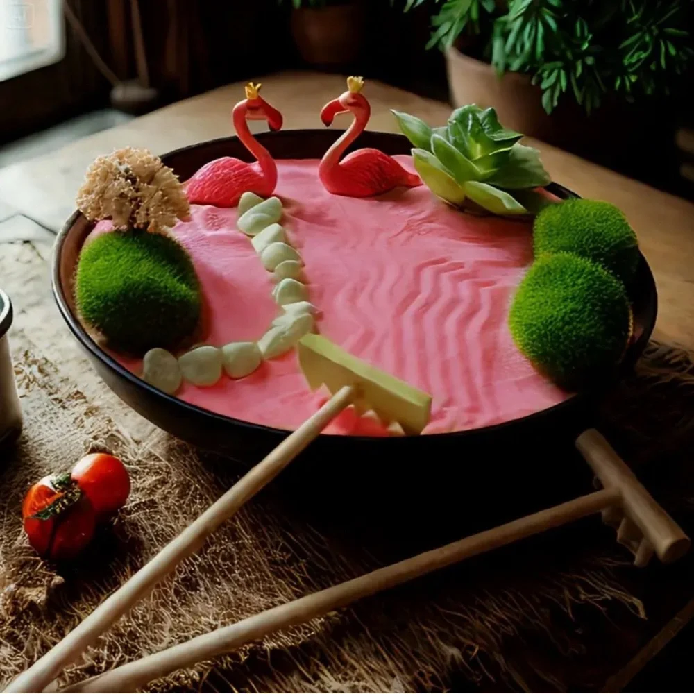 NEW Pink Flamingo Zen Garden Kit - Picture 2 of 5